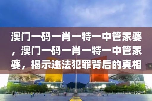 澳門一碼一肖一特一中管家婆，澳門一碼一肖一特一中管家婆，揭示違法犯罪背后的真相
