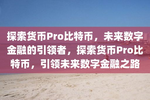 探索貨幣Pro比特幣，未來數(shù)字金融的引領(lǐng)者，探索貨幣Pro比特幣，引領(lǐng)未來數(shù)字金融之路