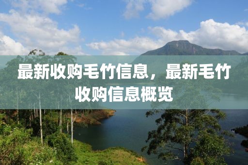 最新收購毛竹信息，最新毛竹收購信息概覽