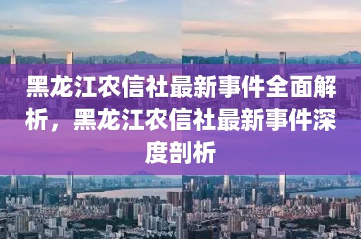 黑龍江農(nóng)信社最新事件全面解析，黑龍江農(nóng)信社最新事件深度剖析