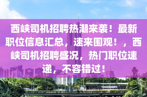 西峽司機招聘熱潮來襲！最新職位信息匯總，速來圍觀！，西峽司機招聘盛況，熱門職位速遞，不容錯過！
