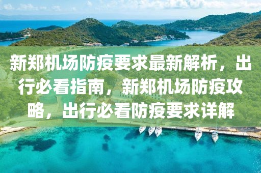 新鄭機場防疫要求最新解析，出行必看指南，新鄭機場防疫攻略，出行必看防疫要求詳解