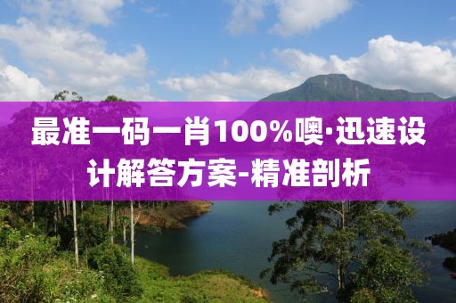 最準一碼一肖100%噢·迅速設計解答方案-精準剖析