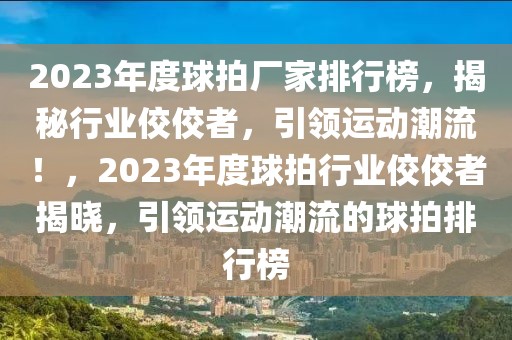 2023年度球拍廠家排行榜，揭秘行業(yè)佼佼者，引領(lǐng)運(yùn)動潮流！，2023年度球拍行業(yè)佼佼者揭曉，引領(lǐng)運(yùn)動潮流的球拍排行榜