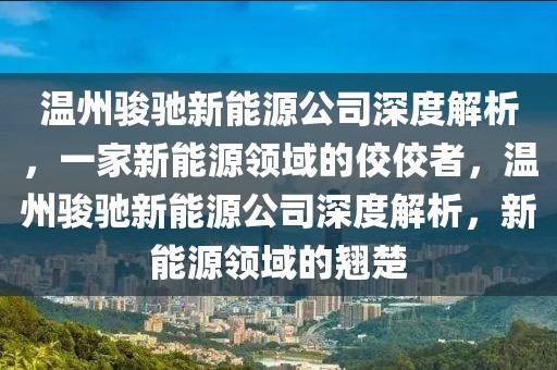 溫州駿馳新能源公司深度解析，一家新能源領(lǐng)域的佼佼者，溫州駿馳新能源公司深度解析，新能源領(lǐng)域的翹楚