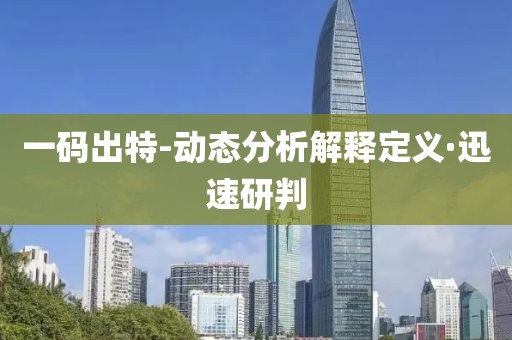 一碼出特-動態(tài)分析解釋定義·迅速研判