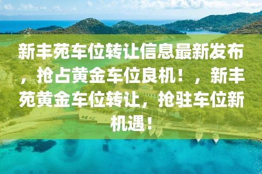 新豐苑車位轉(zhuǎn)讓信息最新發(fā)布，搶占黃金車位良機(jī)！，新豐苑黃金車位轉(zhuǎn)讓，搶駐車位新機(jī)遇！