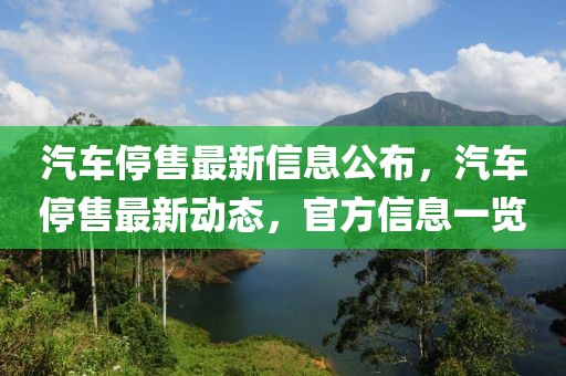 汽車停售最新信息公布，汽車停售最新動態(tài)，官方信息一覽