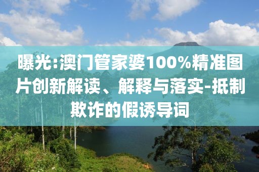 曝光:澳門(mén)管家婆100%精準(zhǔn)圖片創(chuàng)新解讀、解釋與落實(shí)-抵制欺詐的假誘導(dǎo)詞