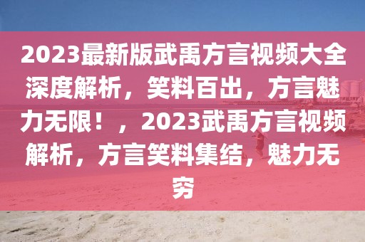 2023最新版武禹方言視頻大全深度解析，笑料百出，方言魅力無(wú)限！，2023武禹方言視頻解析，方言笑料集結(jié)，魅力無(wú)窮