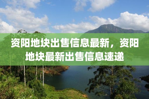 資陽地塊出售信息最新，資陽地塊最新出售信息速遞