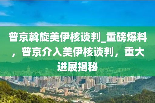 普京斡旋美伊核談判_重磅爆料，普京介入美伊核談判，重大進(jìn)展揭秘