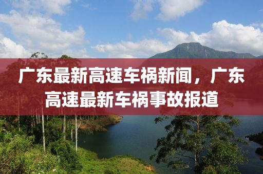 廣東最新高速車禍新聞，廣東高速最新車禍?zhǔn)鹿蕡?bào)道