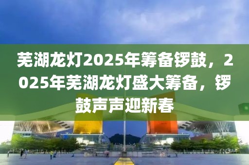蕪湖龍燈2025年籌備鑼鼓，2025年蕪湖龍燈盛大籌備，鑼鼓聲聲迎新春
