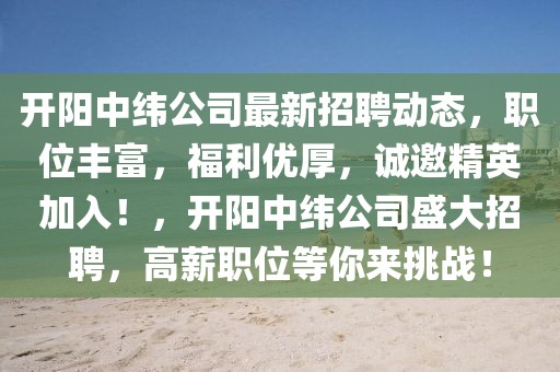 開陽中緯公司最新招聘動(dòng)態(tài)，職位豐富，福利優(yōu)厚，誠邀精英加入！，開陽中緯公司盛大招聘，高薪職位等你來挑戰(zhàn)！