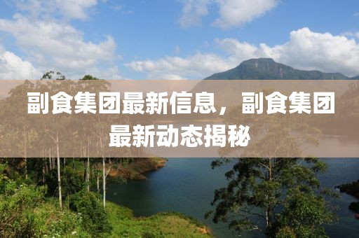 副食集團(tuán)最新信息，副食集團(tuán)最新動態(tài)揭秘