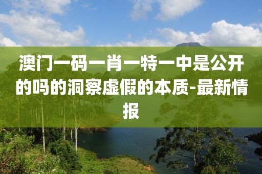 澳門一碼一肖一特一中是公開的嗎的洞察虛假的本質(zhì)-最新情報