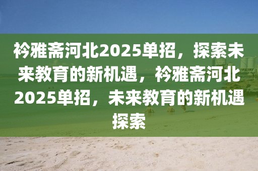 衿雅齋河北2025單招，探索未來教育的新機遇，衿雅齋河北2025單招，未來教育的新機遇探索