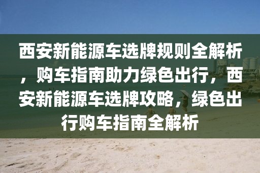 西安新能源車選牌規(guī)則全解析，購車指南助力綠色出行，西安新能源車選牌攻略，綠色出行購車指南全解析