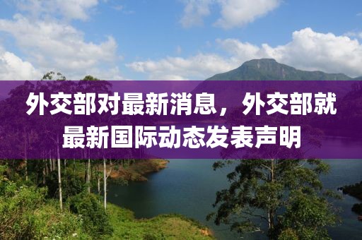 外交部對最新消息，外交部就最新國際動(dòng)態(tài)發(fā)表聲明