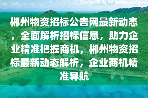 郴州物資招標公告網(wǎng)最新動態(tài)，全面解析招標信息，助力企業(yè)精準把握商機，郴州物資招標最新動態(tài)解析，企業(yè)商機精準導航