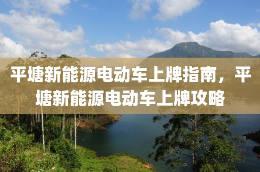 平塘新能源電動車上牌指南，平塘新能源電動車上牌攻略