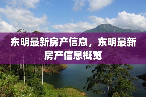 東明最新房產(chǎn)信息，東明最新房產(chǎn)信息概覽