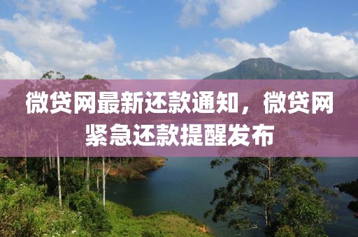 微貸網(wǎng)最新還款通知，微貸網(wǎng)緊急還款提醒發(fā)布