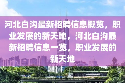 河北白溝最新招聘信息概覽，職業(yè)發(fā)展的新天地，河北白溝最新招聘信息一覽，職業(yè)發(fā)展的新天地