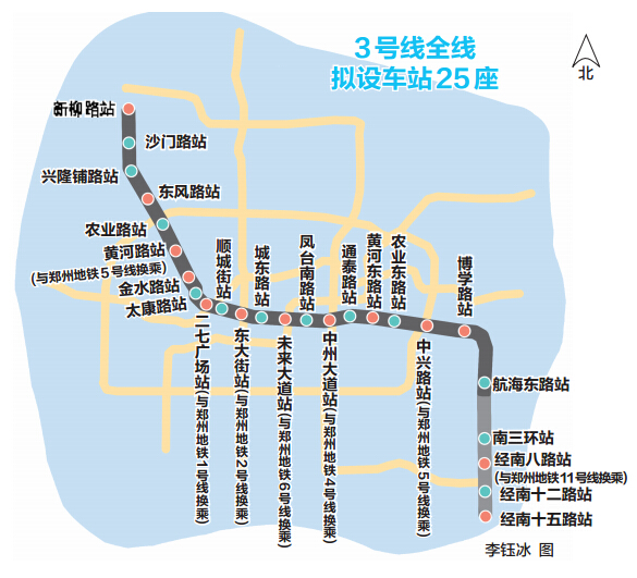 鄭州地鐵3號(hào)線最新線路圖，鄭州地鐵3號(hào)線全圖揭秘